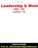 Lecture Art of Leadership and Motivation - Lecture 18