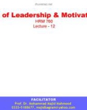 Lecture Art of Leadership and Motivation - Lecture 12