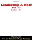 Lecture Art of Leadership and Motivation - Lecture 11