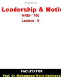 Lecture Art of Leadership and Motivation - Lecture 9