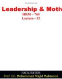 Lecture Art of Leadership and Motivation - Lecture 15