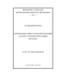 Luận văn Thạc sĩ Kinh tế: Giải pháp hoàn thiện văn hoá doanh nghiệp tại Công ty cổ phần Nông nghiệp Hùng Hậu