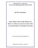 Luận văn Thạc sĩ Kinh tế: Phát triển công nghệ thông tin phục vụ công tác quản lý nhà nước tại thành phố Cần Thơ đến năm 2030