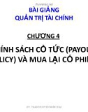 Bài giảng Quản trị tài chính: Chương 4 - Trần Nguyễn Minh Hải