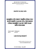 đề tài: nghiên cứu phát triển công tác xuất khẩu cao su của tập đ0àn công nghiệp cao su VN