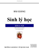 Bài giảng Sinh lý học khoa nội: Phần 1 - CĐ Y tế Quảng Nam