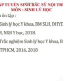 Bài giảng Sinh lý hồng cầu - TS. BS. Mai Phương Thảo