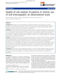 báo cáo khoa học: Quality of Life analysis of patients in chronic use of oral anticoagulant: an observational study