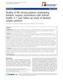 báo cáo khoa học: Quality of life among patients undergoing bariatric surgery: associations with mental health- A 1 year follow-up study of bariatric surgery patients