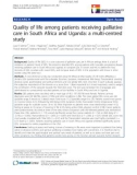 báo cáo khoa học: Quality of life among patients receiving palliative care in South Africa and Uganda: a multi-centred study