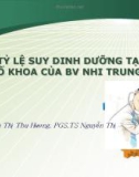 TỶ LỆ SUY DINH DƯỠNG TẠI MỘT SỐ KHOA CỦA BV NHI TRUNG ƯƠNG