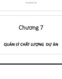 Bài giảng Quản lý dự án - Chương 7: Quản lý chất lượng dự án