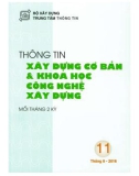 Thông tin Xây dựng cơ bản và khoa học công nghệ xây dựng – Số 11/2016