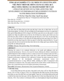 Tổng quan nghiên cứu các nhân tố ảnh hưởng đến việc phát triển hệ thống đánh giá hiệu quả hoạt động trong các doanh nghiệp thủy lợi
