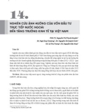 Nghiên cứu ảnh hưởng của vốn đầu tư trực tiếp nước ngoài đến tăng trưởng kinh tế tại Việt Nam