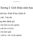 Bài giảng Kinh tế học quốc tế: Chương 1 - ThS. Nguyễn Việt Khôi