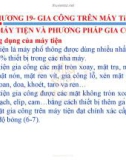 Bài giảng Kỹ thuật chế tạo 2: Chương 19