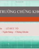 Bài giảng Thị trường chứng khoán: Chương 1 - Lê Đức Tố