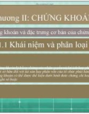 Bài giảng Thị trường chứng khoán: Chương 2 - Lê Đức Tố