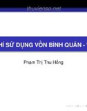 Bài giảng Thẩm định dự án đầu tư: Chi phí sử dụng vốn bình quân - Phạm Thị Thu Hồng