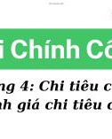 Bài giảng Tài chính công - Chương 4: Chi tiêu công và đánh giá chi tiêu công