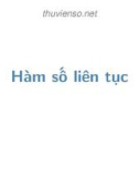 Bài giảng Vi tích phân 1B: Hàm số liên tục