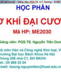 Bài giảng Cơ khí đại cương: Chương 1 - PGS.TS. Nguyễn Tiến Dương