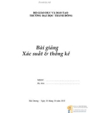 Bài giảng Xác suất và thống kê: Phần 1