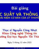 Bài giảng Xác suất và thống kê: Chương 1 - ThS. Nguyễn Công Nhựt