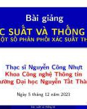 Bài giảng Xác suất và thống kê: Chương 3 - ThS. Nguyễn Công Nhựt