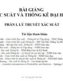 Bài giảng Xác suất và thống kê đại học - ThS. Nguyễn Tiến Đạt