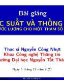 Bài giảng Xác suất và thống kê: Chương 5 - ThS. Nguyễn Công Nhựt