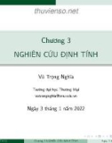 Bài giảng Phương pháp nghiên cứu khoa học: Chương 3 - Vũ Trọng Nghĩa