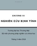 Bài giảng Phương pháp nghiên cứu khoa học: Chương 3 - Trường ĐH Thương Mại