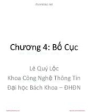 Bài giảng Tương tác người máy: Chương 4 - Lê Quý Lộc