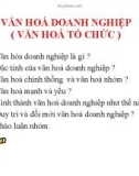 Bài giảng Văn hóa doanh nghiệp (văn hóa tổ chức) - Phan Thị Minh Châu