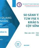 Báo cáo khoa học: So sánh T2W DIXON với T2W FSE và STIR trong khảo sát bệnh lý cột sống thắt lưng