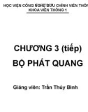 Bài giảng Kỹ thuật thông tin sợi quang: Chương 3.2 - Trần Thủy Bình