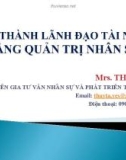 Bài giảng Trở thành lãnh đạo tài năng bằng quản trị nhân sự