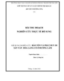 Bài thu hoạch Nghiên cứu thực tế bổ sung: Bảo tồn và phát huy di sản văn hóa làng cổ ở Đường Lâm