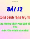 Gia công bánh răng trụ thẳng