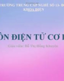 Bài giảng Điện tử cơ bản: Chương I (Bài 2) - Đỗ Thị Hồng Khuyên