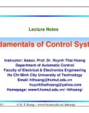 Lecture Fundamentals of control systems: Chapter 7 - TS. Huỳnh Thái Hoàng