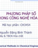 Phương pháp số trong công nghệ hóa học - Chương 1 - Tuần 7