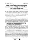 Quản lý thuế đối với hoạt động kinh doanh thương mại điện tử ở Việt Nam - Thực trạng và giải pháp