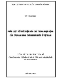 Tóm tắt Luận án Tiến sĩ: Pháp luật về thực hiện dân chủ trong hoạt động của cơ quan hành chính nhà nước ở Việt Nam