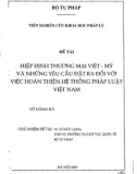 Hiệp định thương mại Việt -Mỹ với những yêu cầu đặt ra đối với việc hoàn thiện hệ thống pháp luật Việt Nam