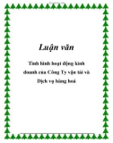 Luận văn: Tình hình hoạt động kinh doanh của Công Ty vận tải và Dịch vụ hàng hoá