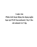 Luận văn Phân tích hoạt động tín dụng ngắn hạn tại PGD Sacombank Chợ Cầu-chi nhánh Gò Vấp