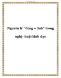 Nguyên lý 'động – tĩnh' trong nghệ thuật lãnh đạo